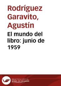 El mundo del libro: junio de 1959