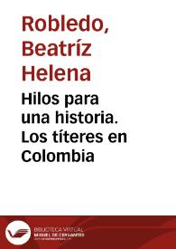 Hilos para una historia. Los títeres en Colombia