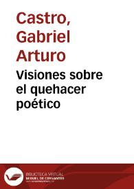 Visiones sobre el quehacer poético