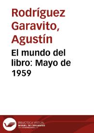 El mundo del libro: Mayo de 1959