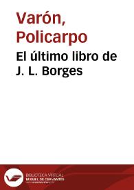 El último libro de J. L. Borges