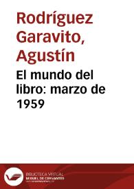 El mundo del libro: marzo de 1959