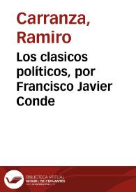 Los clasicos políticos, por Francisco Javier Conde