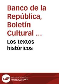 Los textos históricos