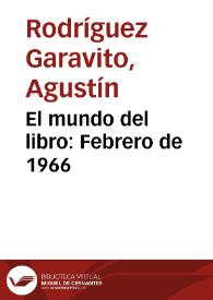 El mundo del libro: Febrero de 1966