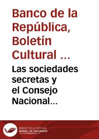 Las sociedades secretas y el Consejo Nacional Constituyente de 1886