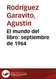 El mundo del libro: septiembre de 1964