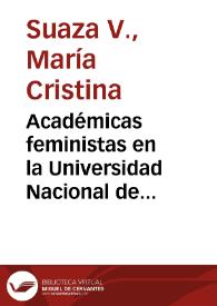 Académicas feministas en la Universidad Nacional de Colombia