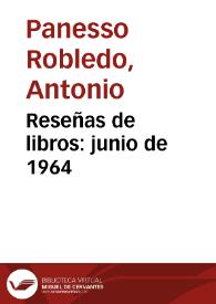 Reseñas de libros: junio de 1964