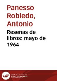 Reseñas de libros: mayo de 1964