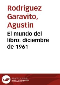 El mundo del libro: diciembre de 1961