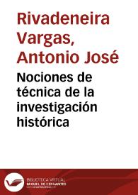 Nociones de técnica de la investigación histórica