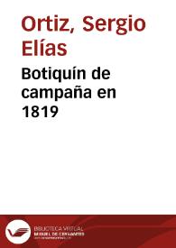 Botiquín de campaña en 1819