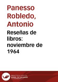 Reseñas de libros: noviembre de 1964