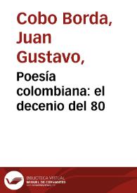 Poesía colombiana: el decenio del 80