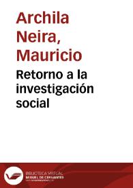 Retorno a la investigación social