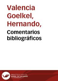 Comentarios bibliográficos