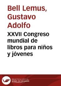 XXVII Congreso mundial de libros para niños y jóvenes