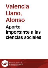 Aporte importante a las ciencias sociales