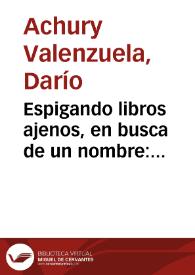 Espigando libros ajenos, en busca de un nombre: Colombia