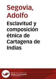 Esclavitud y composición étnica de Cartagena de Indias