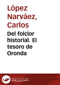 Del folclor historial. El tesoro de Oronda