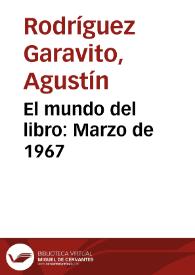 El mundo del libro: Marzo de 1967