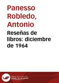 Reseñas de libros: diciembre de 1964