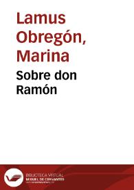 Sobre don Ramón