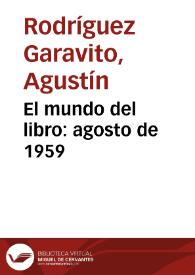 El mundo del libro: agosto de 1959