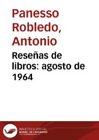 Reseñas de libros: agosto de 1964