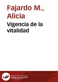 Vigencia de la vitalidad