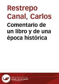 Comentario de un libro  y de una época histórica