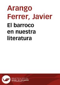 El barroco en nuestra literatura