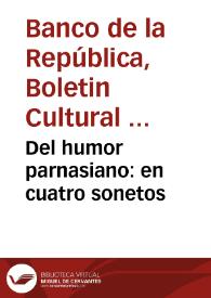 Del humor parnasiano: en cuatro sonetos