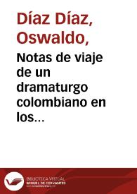 Notas de viaje de un dramaturgo colombiano en los Estados Unidos: enero de 1966