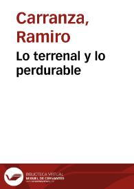 Lo terrenal y lo perdurable