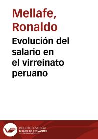 Evolución del salario en el virreinato peruano