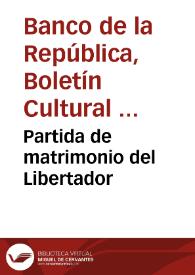 Partida de matrimonio del Libertador