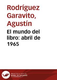 El mundo del libro: abril de 1965