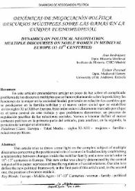 Dinámicas de negociación política. Discursos múltiples sobre las damas en la Europa plenomedieval