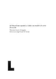 El liberalismo español e Italia: un modelo de corta duración