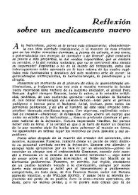 Reflexión sobre un medicamento nuevo