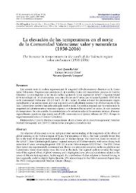 La elevación de las temperaturas en el norte de la Comunidad Valenciana: valor y naturaleza (1950-2016)