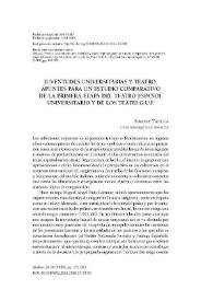 Juventudes universitarias y teatro. Apuntes para un estudio comparativo de la primera etapa del teatro español universitario y de los Teatri G.U.F.