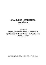 Estrategias de seducción en un artificio epistolar de Gertrudis Gómez de Avellaneda: 