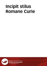 Incipit stilus Romane Curie