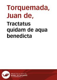 Tractatus quidam de aqua benedicta