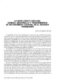 La nova cançó catalana: génesis, desarrollo y trascendencia de un fenómeno cultural en el segundo franquismo