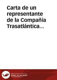 Carta de un representante de la Compañía Trasatlántica a Rafael Altamira. Cádiz, 23 de septiembre de 1910